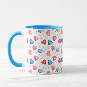Heart Shape Watercolor Hand Painting Mug