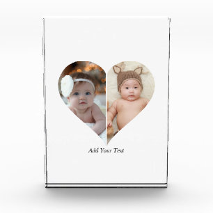 Heart Shaped 2 Photo Collage Block