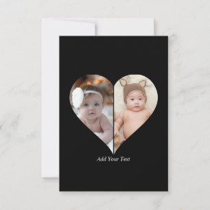 Heart Shaped 2 Photo Collage Card