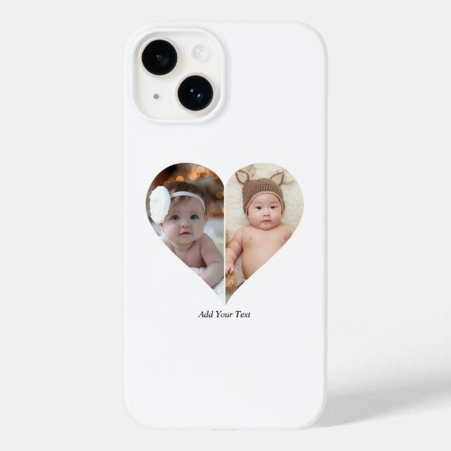 Heart Shaped 2 Photo Collage Case-Mate iPhone Case (Back)