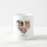 Heart Shaped 2 Photo Collage Coffee Mug<br><div class="desc">This Custom Heart Shaped Photo design beautifully arranges your favourite memories into the shape of a heart, symbolising love and connection. Perfect for special occasions like anniversaries, weddings, or Valentine's Day, this design highlights your cherished moments meaningfully and artfully. Its unique layout creates a visually captivating keepsake, ideal for gifting...</div>