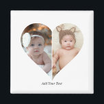 Heart Shaped 2 Photo Collage Magnet<br><div class="desc">This Custom Heart Shaped Photo design beautifully arranges your favourite memories into the shape of a heart, symbolising love and connection. Perfect for special occasions like anniversaries, weddings, or Valentine's Day, this design highlights your cherished moments meaningfully and artfully. Its unique layout creates a visually captivating keepsake, ideal for gifting...</div>