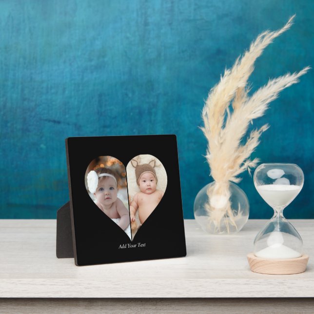 Heart Shaped 2 Photo Collage Plaque (Insitu)