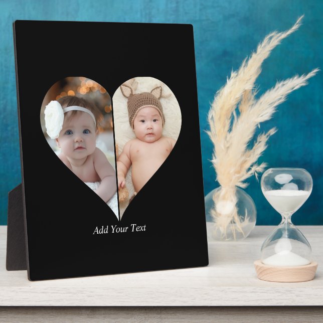 Heart Shaped 2 Photo Collage Plaque (Side)