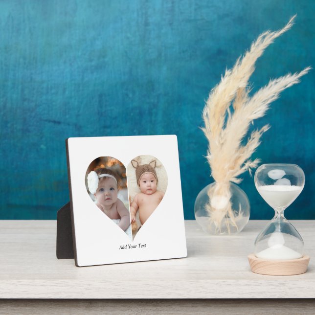 Heart Shaped 2 Photo Collage Plaque (Insitu)