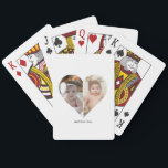 Heart Shaped 2 Photo Collage Playing Cards<br><div class="desc">This Custom Heart Shaped Photo design beautifully arranges your favourite memories into the shape of a heart, symbolising love and connection. Perfect for special occasions like anniversaries, weddings, or Valentine's Day, this design highlights your cherished moments meaningfully and artfully. Its unique layout creates a visually captivating keepsake, ideal for gifting...</div>