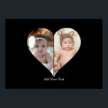 Heart Shaped 2 Photo Collage Poster<br><div class="desc">This Custom Heart Shaped Photo design beautifully arranges your favourite memories into the shape of a heart, symbolising love and connection. Perfect for special occasions like anniversaries, weddings, or Valentine's Day, this design highlights your cherished moments meaningfully and artfully. Its unique layout creates a visually captivating keepsake, ideal for gifting...</div>
