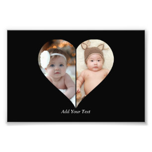 Heart Shaped 2 Photo Collage Poster