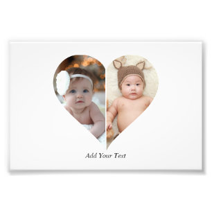 Heart Shaped 2 Photo Collage Poster