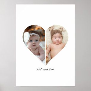 Heart Shaped 2 Photo Collage Poster