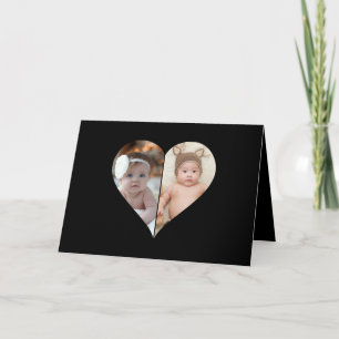 Heart Shaped 2 Photo Collage Poster Card