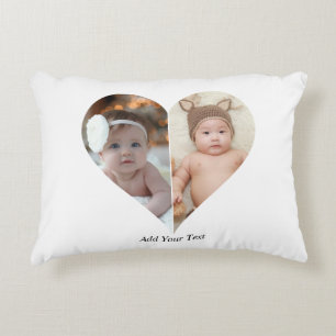 Heart Shaped 2 Photo Collage Poster Decorative Cushion
