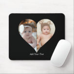 Heart Shaped 2 Photo Collage Poster Mouse Mat<br><div class="desc">This Custom Heart Shaped Photo design beautifully arranges your favourite memories into the shape of a heart, symbolising love and connection. Perfect for special occasions like anniversaries, weddings, or Valentine's Day, this design highlights your cherished moments meaningfully and artfully. Its unique layout creates a visually captivating keepsake, ideal for gifting...</div>