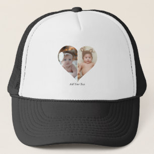 Heart Shaped 2 Photo Collage Poster Trucker Hat