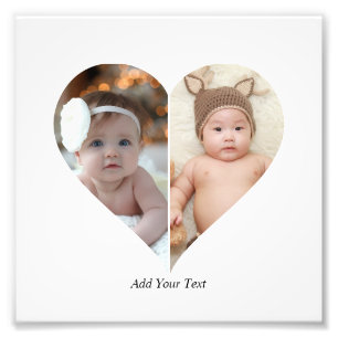 Heart Shaped 2 Photo Collage Print