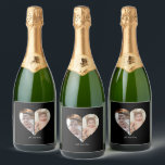 Heart Shaped 2 Photo Collage Sparkling Wine Label<br><div class="desc">This Custom Heart Shaped Photo design beautifully arranges your favourite memories into the shape of a heart, symbolising love and connection. Perfect for special occasions like anniversaries, weddings, or Valentine's Day, this design highlights your cherished moments meaningfully and artfully. Its unique layout creates a visually captivating keepsake, ideal for gifting...</div>