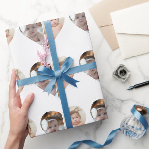 Heart Shaped 2 Photo Collage Wrapping Paper