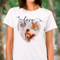 Heart-Shaped 3 Pet Photo Collage & Love Script