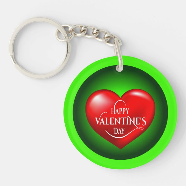Heart Shaped 3d Red Love Symbol-50420 Key Ring (Front)