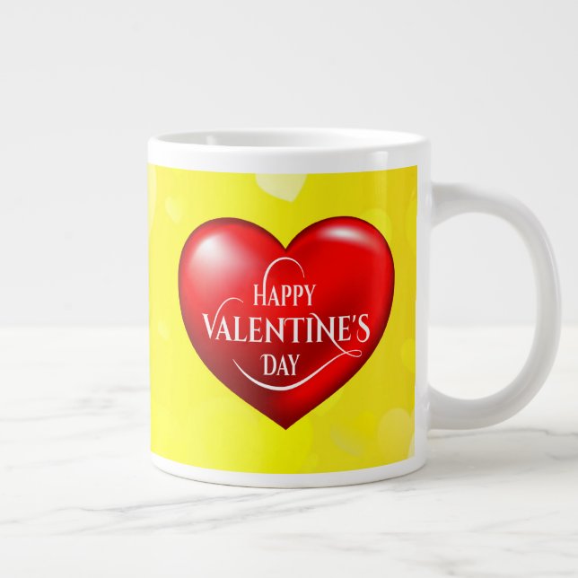 Heart Shaped 3d Red Love Symbol-50420 Large Coffee Mug (Right)