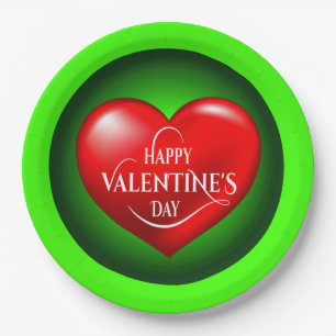 Heart Shaped 3d Red Love Symbol-50420 Paper Plate