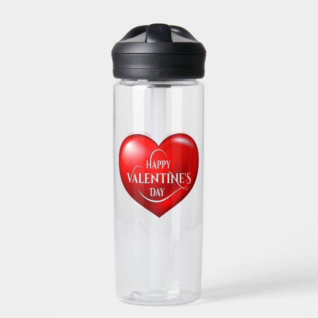 Heart Shaped 3d Red Love Symbol-50420 Water Bottle (Front)