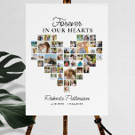 Heart Shaped 48 Photo Collage Funeral Welcome Acrylic Sign<br><div class="desc">This beautiful memorial sign is perfect for greeting family and friends as they enter your loved one's celebration of life. The design features 48 square photos shaped into a heart and text that reads "Forever in our hearts". Add custom text to personalise. So unique - this template is very easy...</div>
