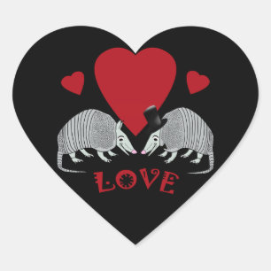 Heart Shaped Armadillo Love Sticker