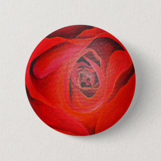 Heart Shaped Artistic Red Rose 6 Cm Round Badge