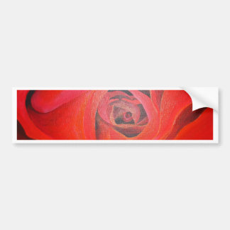 Heart Shaped Artistic Red Rose Bumper Sticker