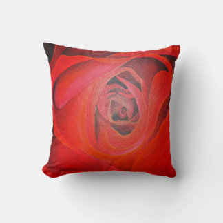 Heart Shaped Artistic Red Rose Cushion