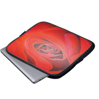 Heart Shaped Artistic Red Rose Laptop Sleeve