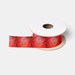 Heart Shaped Artistic Red Rose Satin Ribbon