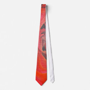 Heart Shaped Artistic Red Rose Tie