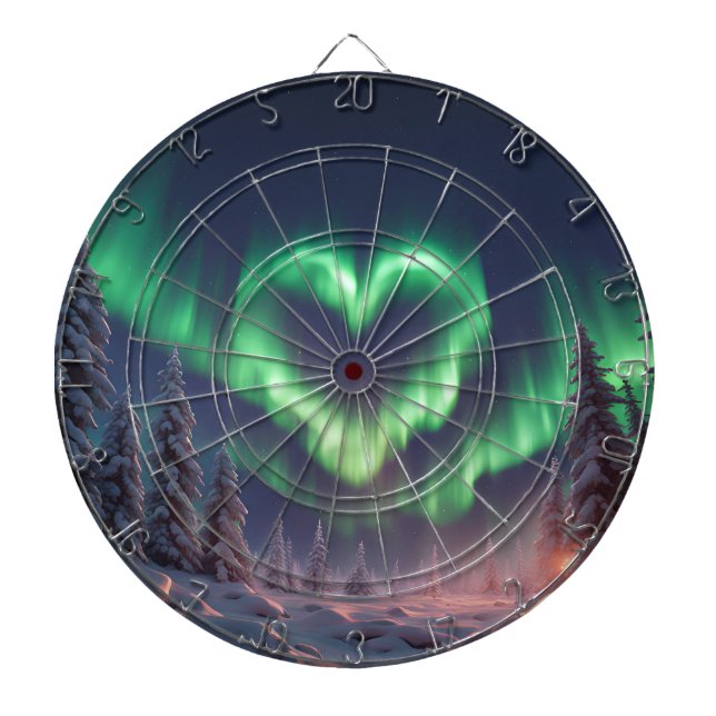 Heart Shaped Aurora Borealis Dartboard (Front)