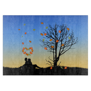 Heart-Shaped Autumn Leaves - Cutting Board