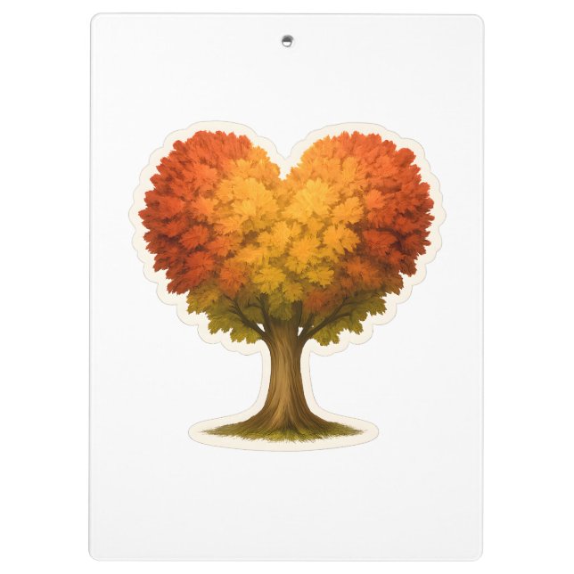 Heart Shaped Autumn Tree Clipboard (Back)