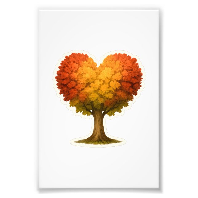 Heart Shaped Autumn Tree Photo Print (Front)