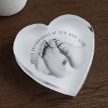 Heart Shaped Baby Photo Grandparent Gift Keepsake Paperweight<br><div class="desc">Treat the new grandparents of your baby with this lovely keepsake paperweight. You can add your photo and baby's name</div>