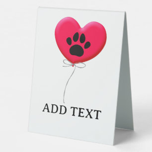 Heart Shaped Balloon With Dog Paw Print