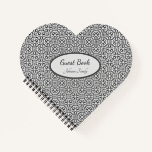 Heart-shaped Black and White Notebook