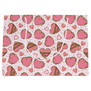 Heart Shaped Burger Retro Valentine's Large Gift Bag