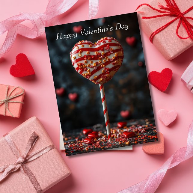 Heart-shaped Cakepop Valentine's Greeting Card (Creator Uploaded)