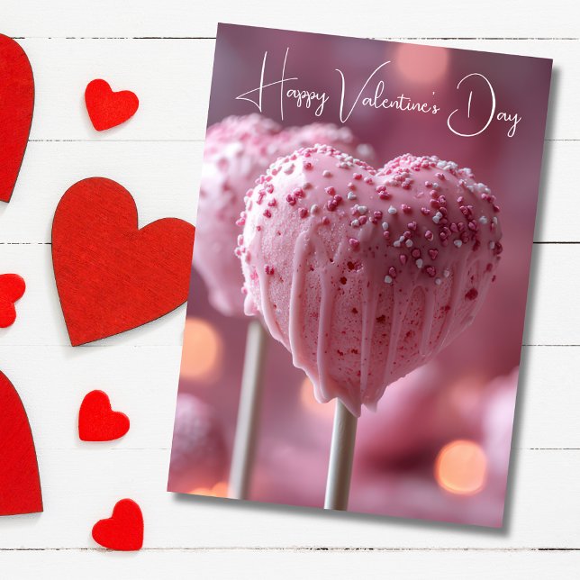 Heart-shaped Cakepops Valentine's Greeting Card (Creator Uploaded)