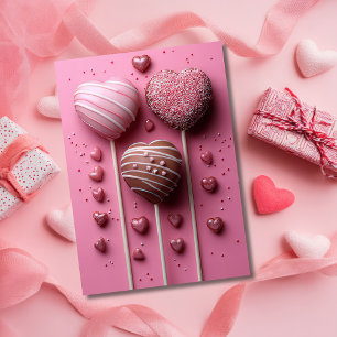 Heart-shaped Cakepops Valentine's Greeting Card