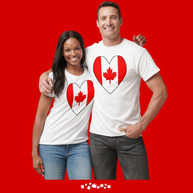 Heart-shaped Canadian Flag T-Shirt (Creator Uploaded)