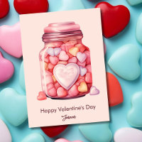 Heart shaped candy jar valentine's day