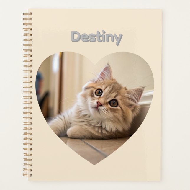 Heart-Shaped Cat Design Planner (Front)