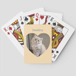 Heart-Shaped Cat Design Playing Cards