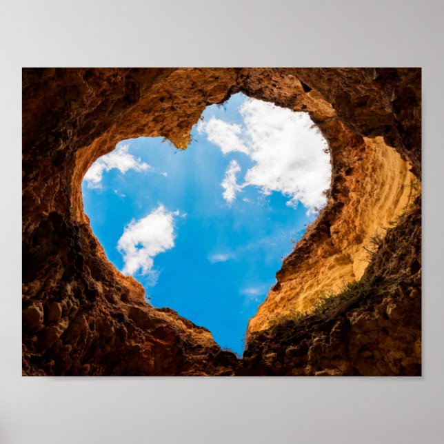 Heart-shaped cave opening to sky poster (Front)